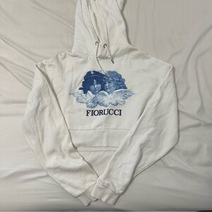 Fiorucci Cream hoodie with Blue Angel Design